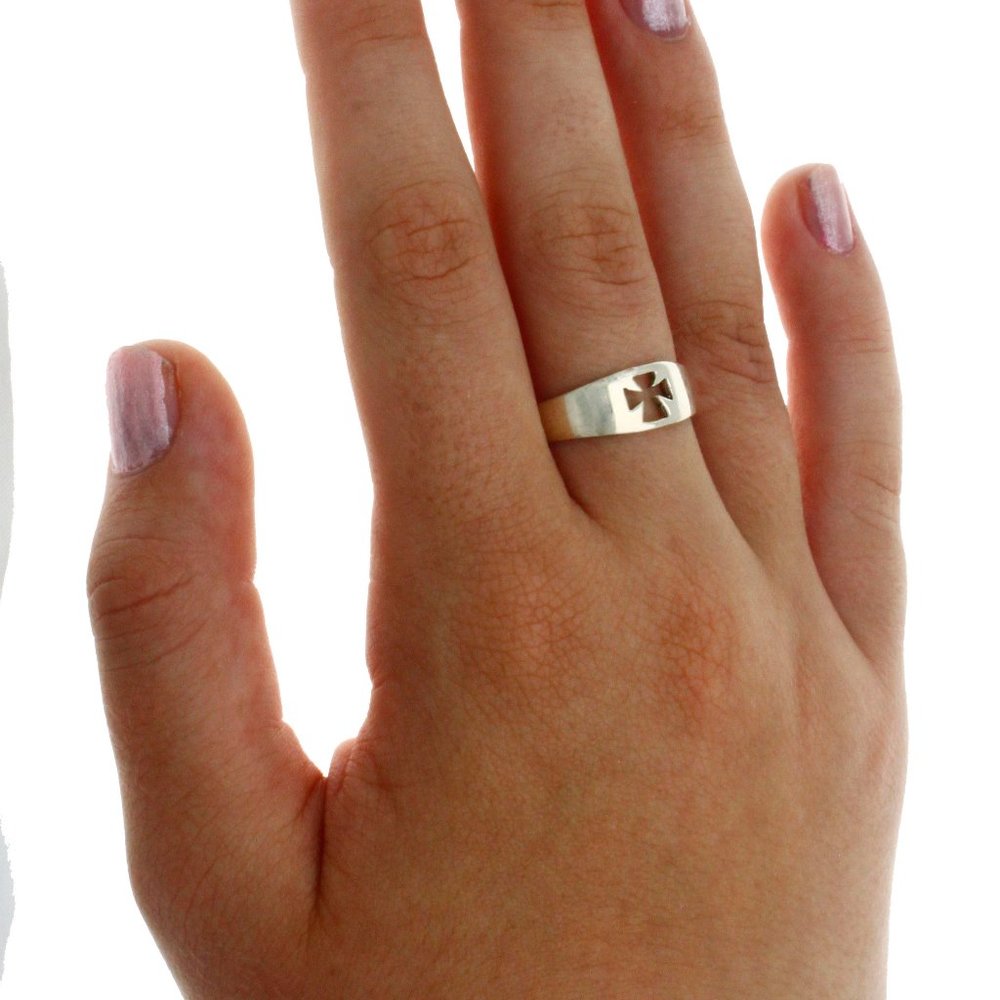 New Cross Crucifix Gothic Rocker 925 Silver Ring